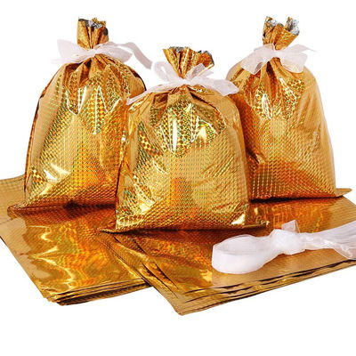 Xmas Drawstring Aluminum Foil Bag Candy Packing 9 Colors
