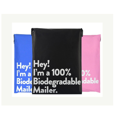 Cartoon Children Gift Boxes Express 100% Biodegradable Courier Bags Matte Black Pink