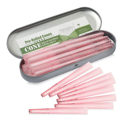 Pink 1 1/4 Size Rice Organic Cigarette Rolling Papers With Tips