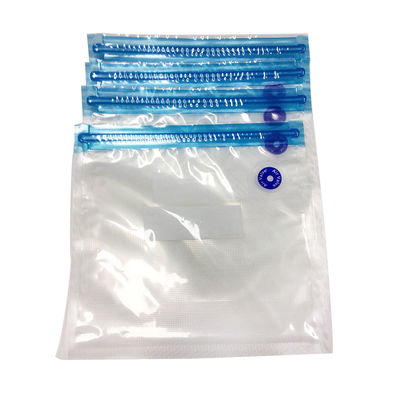 Sandwich Clear Vacuum Seal Bags , 33.9mpa 100UM Xl Vacuum Seal Bags With Air Valve