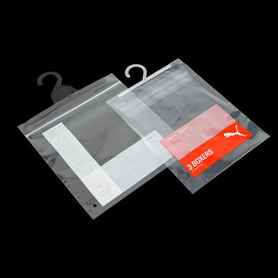 Biodegradable Clear Garment Poly Packaging Bag With Hook