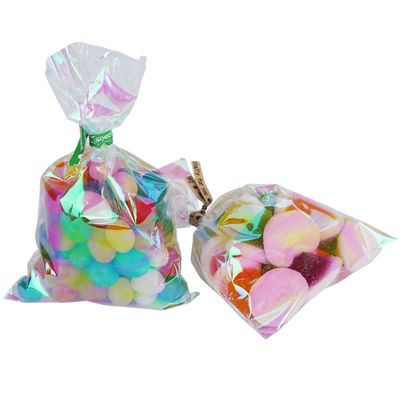 Holographic Favor Treat 53um Poly Packaging Bag with Twist Ties