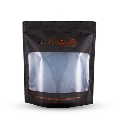 Weed Mylar Black Ziplock Packaging Bag Smell Proof With Window