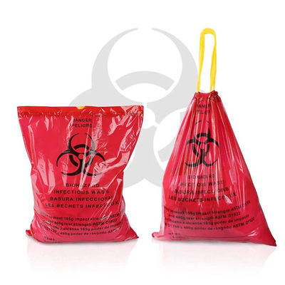 Disposal Medical 24" X 30" Biohazard Trash Bag With Drawstring