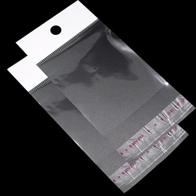 Self Adhesive Transparent Opp Plastic Bag , 2mil / 0.05mm Stationery Gift Header Bags Packaging