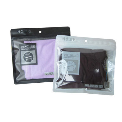 Waterproof Packing k Bags , 120 Microns OEM Custom Frosted Zipper Bags