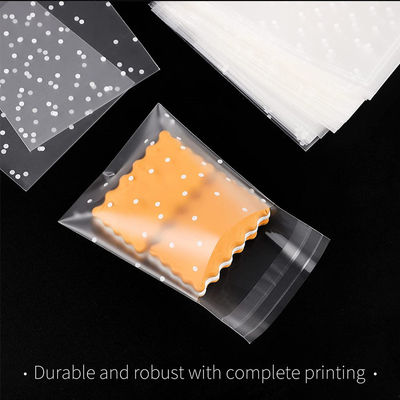 7x7cm Self Adhesive Clear Opp Bag , Banquets Polka Dot Candy Bags