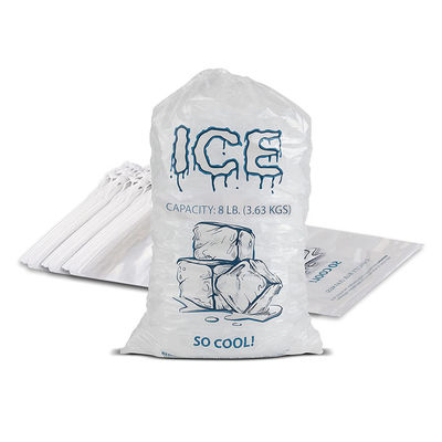 Portable 8lb 10lb 20lb 25lb Poly Packaging Bag For Ice Cube Packing