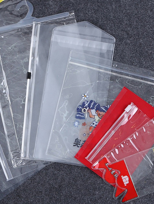 PVC Transparent Plastic Zipper Bag Hook Bag Clothing Tag Label k Bag