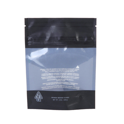 Weed Mylar Black Ziplock Packaging Bag Smell Proof With Window