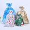 Christmas Holiday Party Favor Plastic Foil Drawstring Gift Treat Bags Candy Goodies