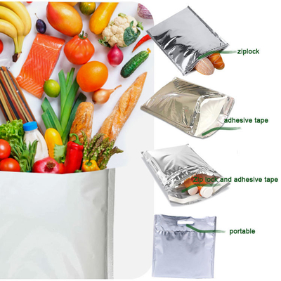 Silver Insulated Shipping Envelopes Metallic Insulated Foil Bag Self-Seal Closure Insulated Thermal Bags