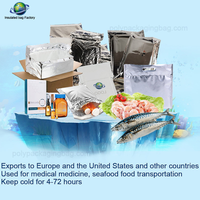 Waterproof thermal envelop caviar cooler Packs for Shipping,foil insulated bag Silver Mailer