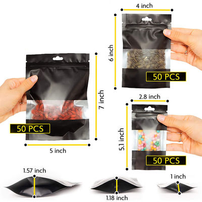 1.57x2in Black k Aluminum Foil Bag With Clear Window