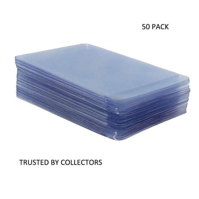 PVC 4x3in Semi Rigid Pokemon Plastic Sleeves , 50pcs Baseball Card Hard